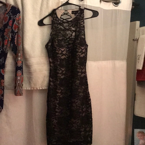 sheer black lace dress